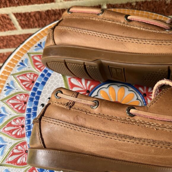 Keen Brown Leather Boat Shoes Mens 10 D Moc Toe Casual Deck Shoes 607379 main image 11